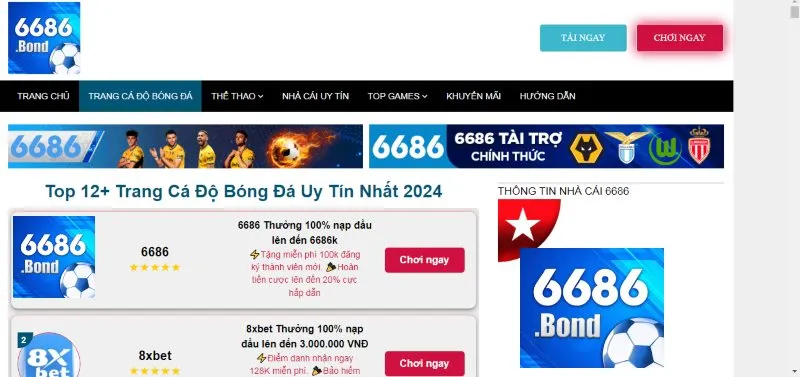 6686 là trang cược bóng hợp pháp cho mọi người chơi